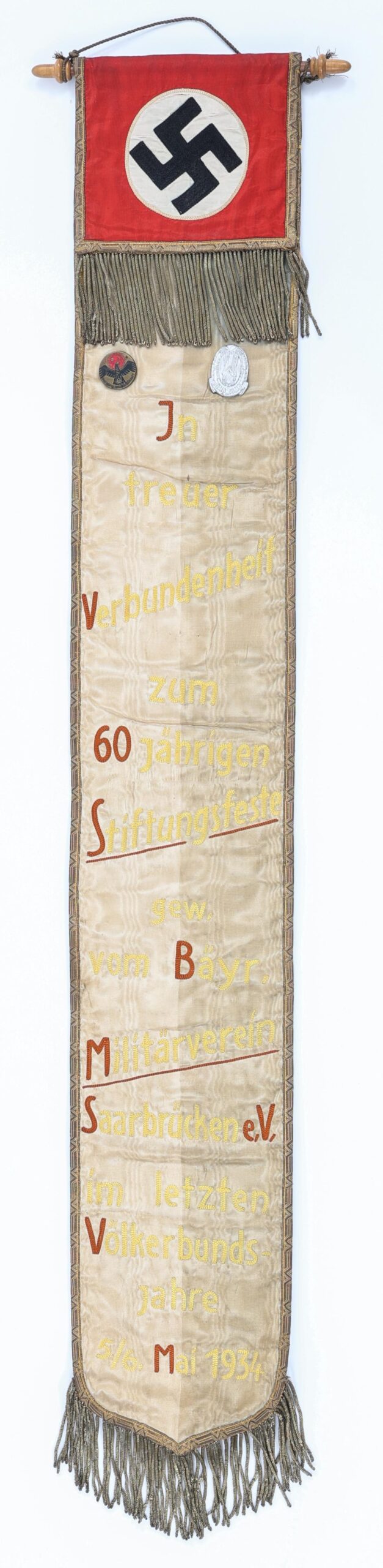 WWII AND IMPERIAL GERMAN 60 YEARS ANNIVERSARY MILITARY ORGNIZATION BANNER