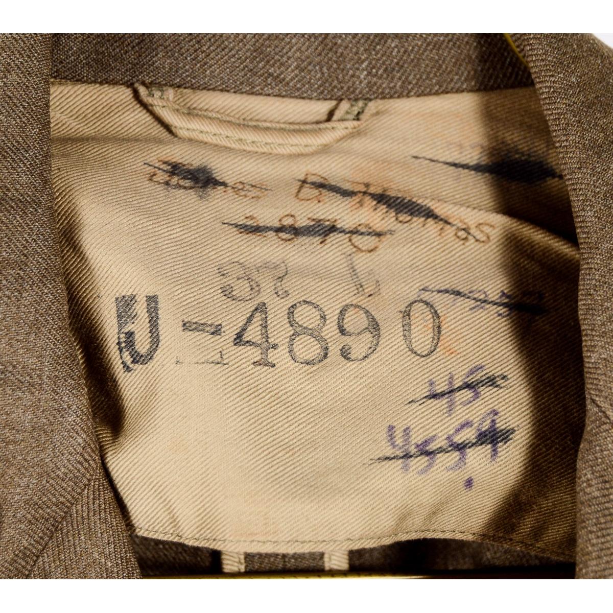 WWII United States Army Air Force USAAF Ike Jacket w Bullion Patch and ID Badge - Image 3