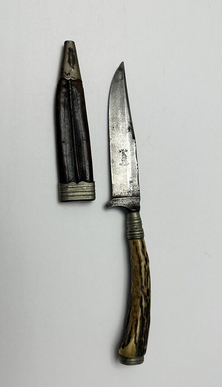 WW1 Imperial German Trench/Boot Knife - Stag Horn By Anton Wingen Jr.
