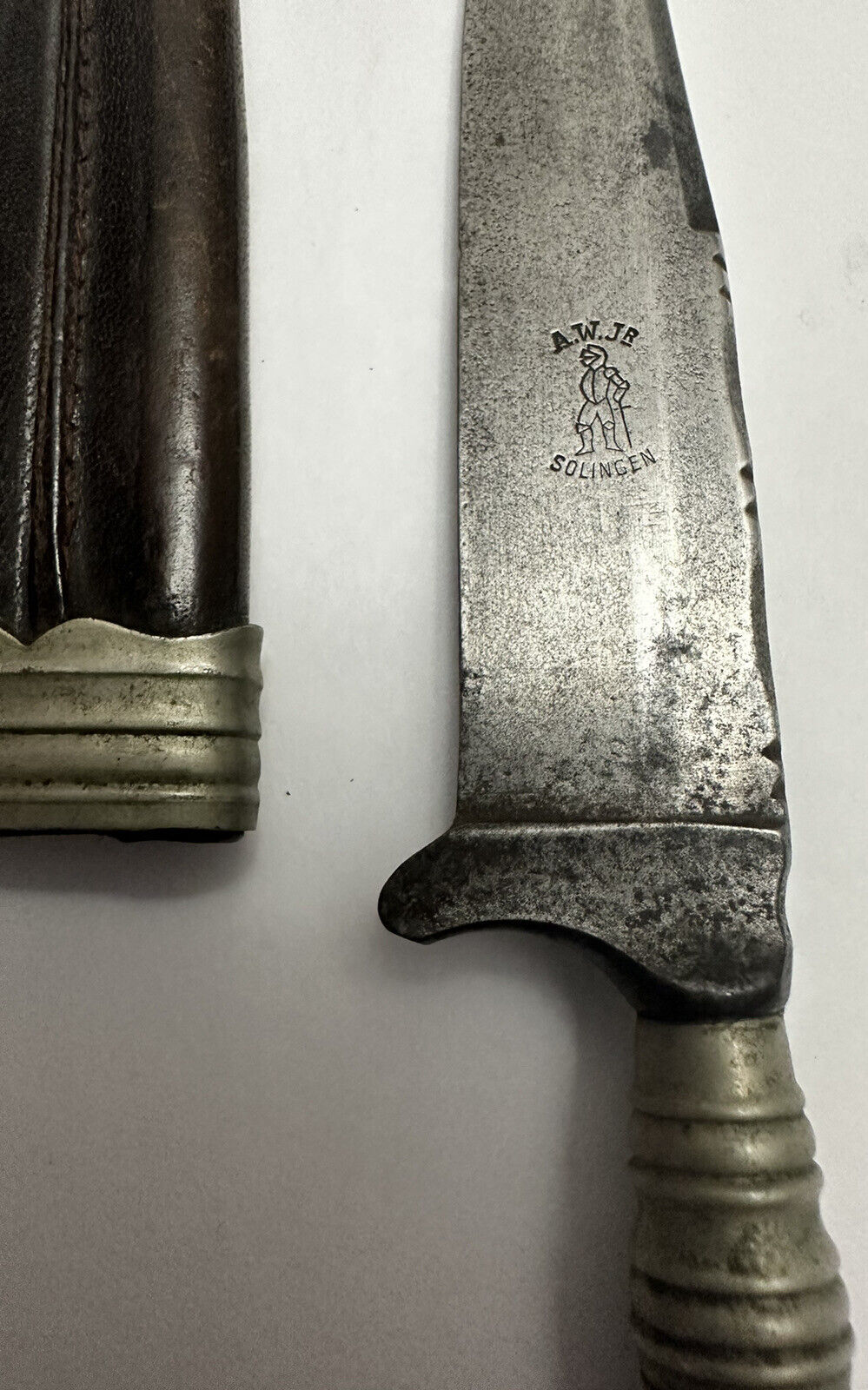 WW1 Imperial German Trench/Boot Knife - Stag Horn By Anton Wingen Jr. - Image 6