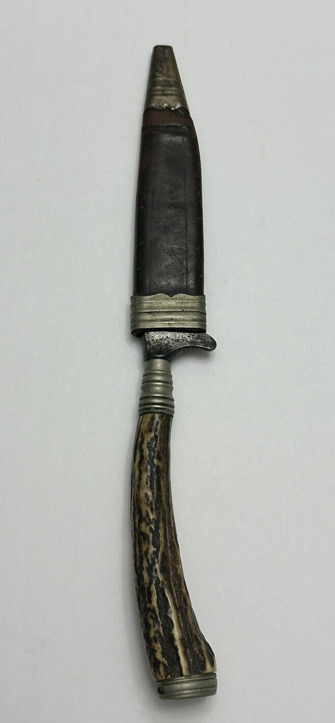 WW1 Imperial German Trench/Boot Knife - Stag Horn By Anton Wingen Jr. - Image 2