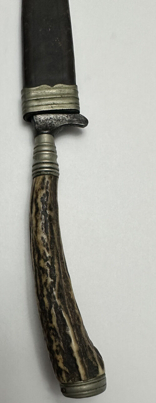 WW1 Imperial German Trench/Boot Knife - Stag Horn By Anton Wingen Jr. - Image 3