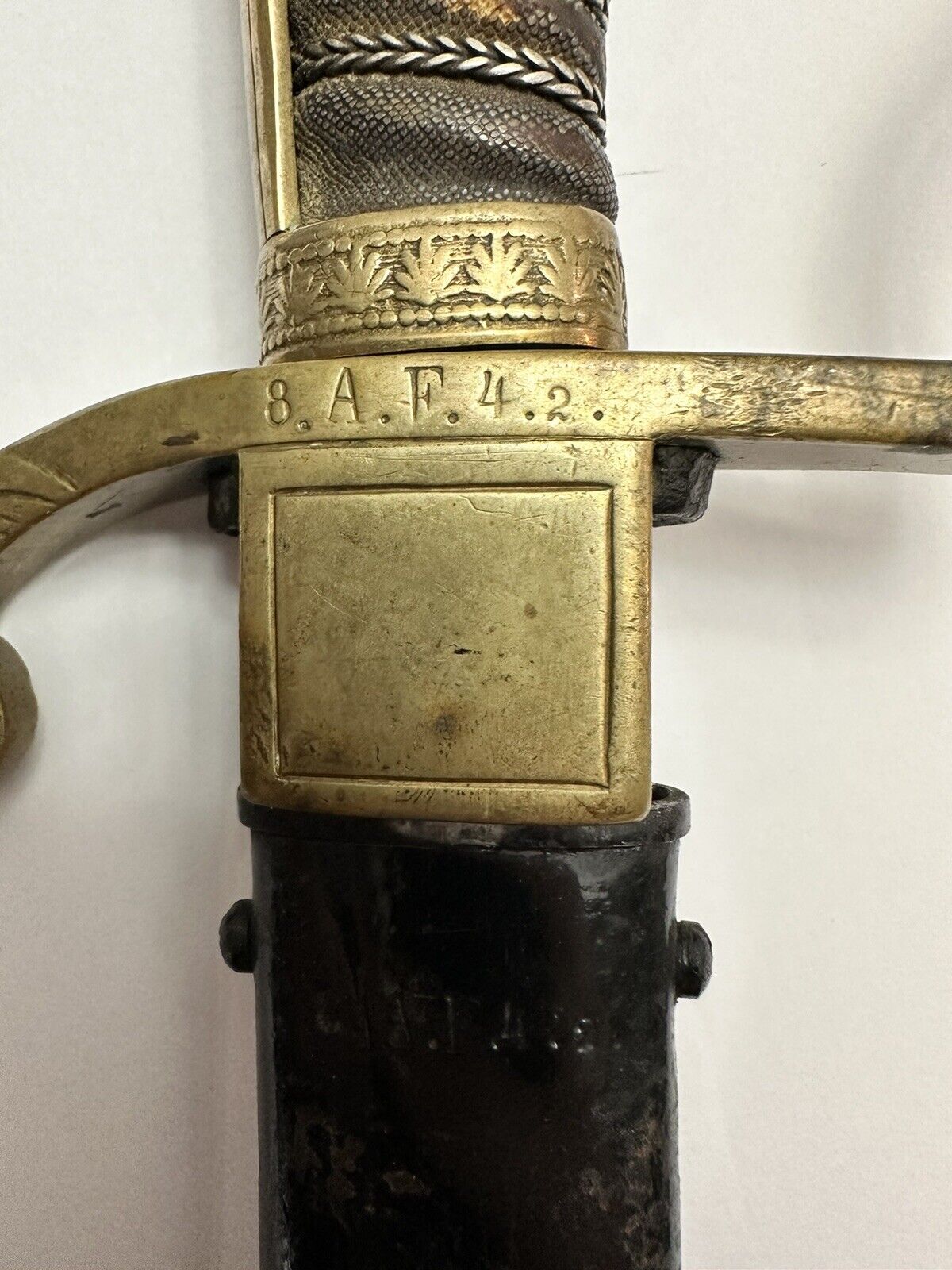 IMPERIAL GERMAN 8th (1st Rhenish) Field Artillery OFFICER SWORD ETCHED BLADE REGIMENTAL STAMP - Rare Clip Point Blade - Image 3
