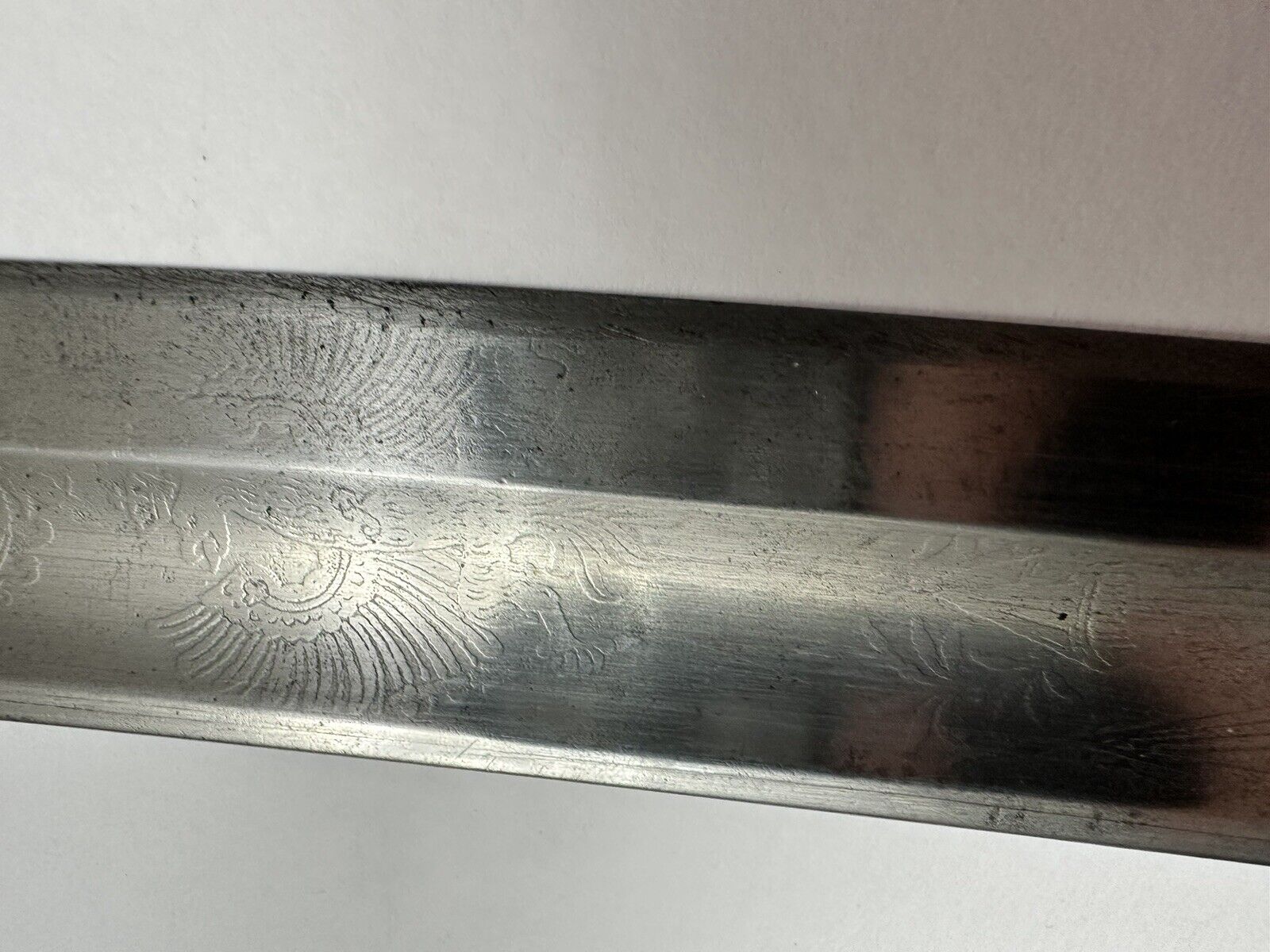 IMPERIAL GERMAN 8th (1st Rhenish) Field Artillery OFFICER SWORD ETCHED BLADE REGIMENTAL STAMP - Rare Clip Point Blade - Image 6
