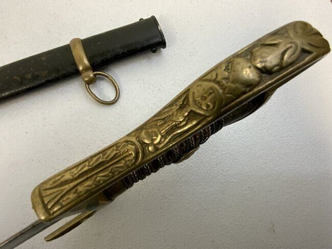IMPERIAL GERMAN 8th (1st Rhenish) Field Artillery OFFICER SWORD ETCHED BLADE REGIMENTAL STAMP - Rare Clip Point Blade - Image 8
