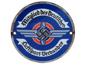 WWII NAZI GERMAN NSDAP AIR SPORTS ASSOCIATION SIGN - LUFTSPORT VERBAND