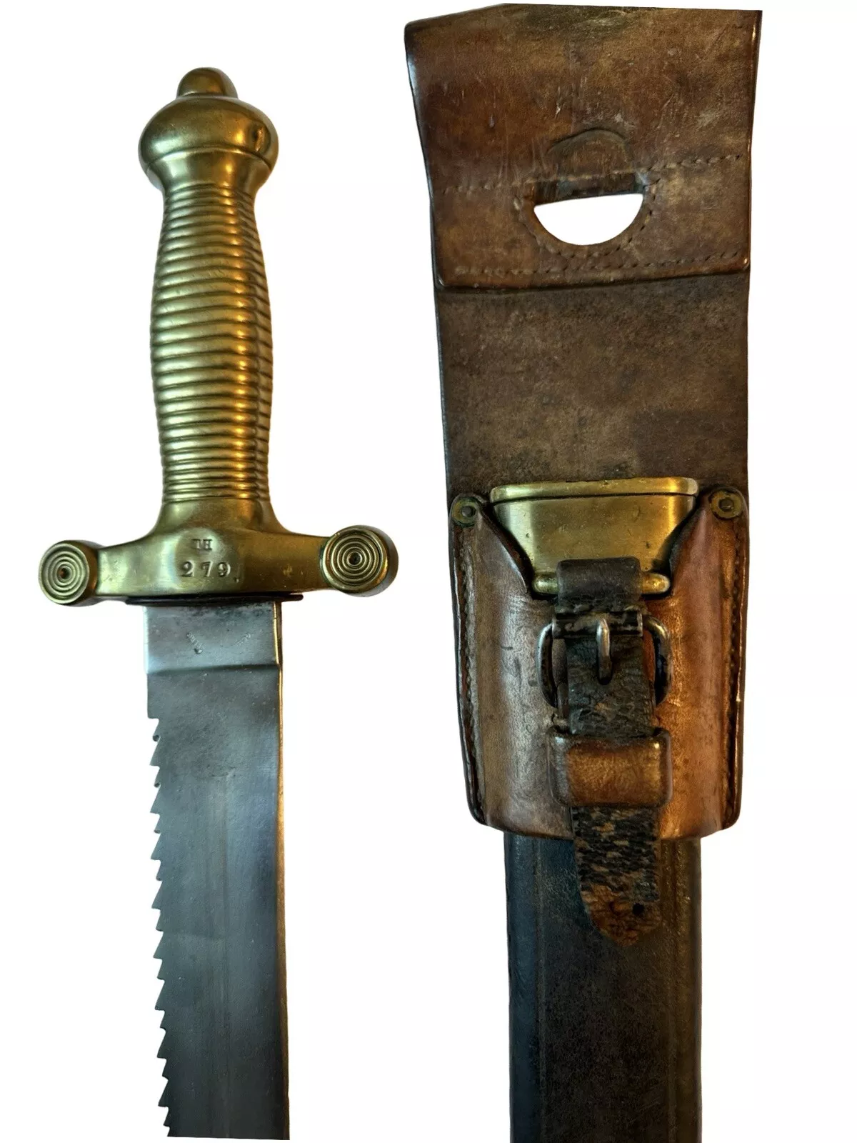WW1 German Sawback Sword M1842/52 Pioneer Fascine Knife Regiment Marked - Image 2
