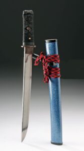 Antique Japanese Samurai Knife Edo Period 19th C Tanto Knife in ornate Koshirae