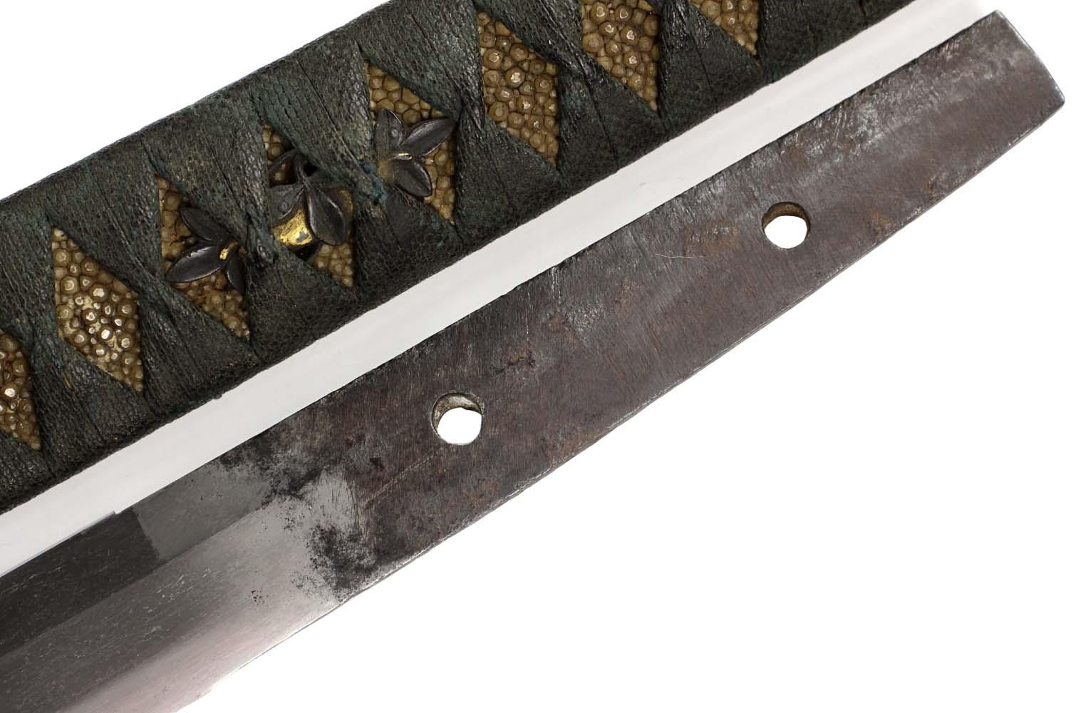 Antique 14th-15th Century Japanese Katana Uchigatana - Koto Era Sword in Marked Original Tsuba - Image 28