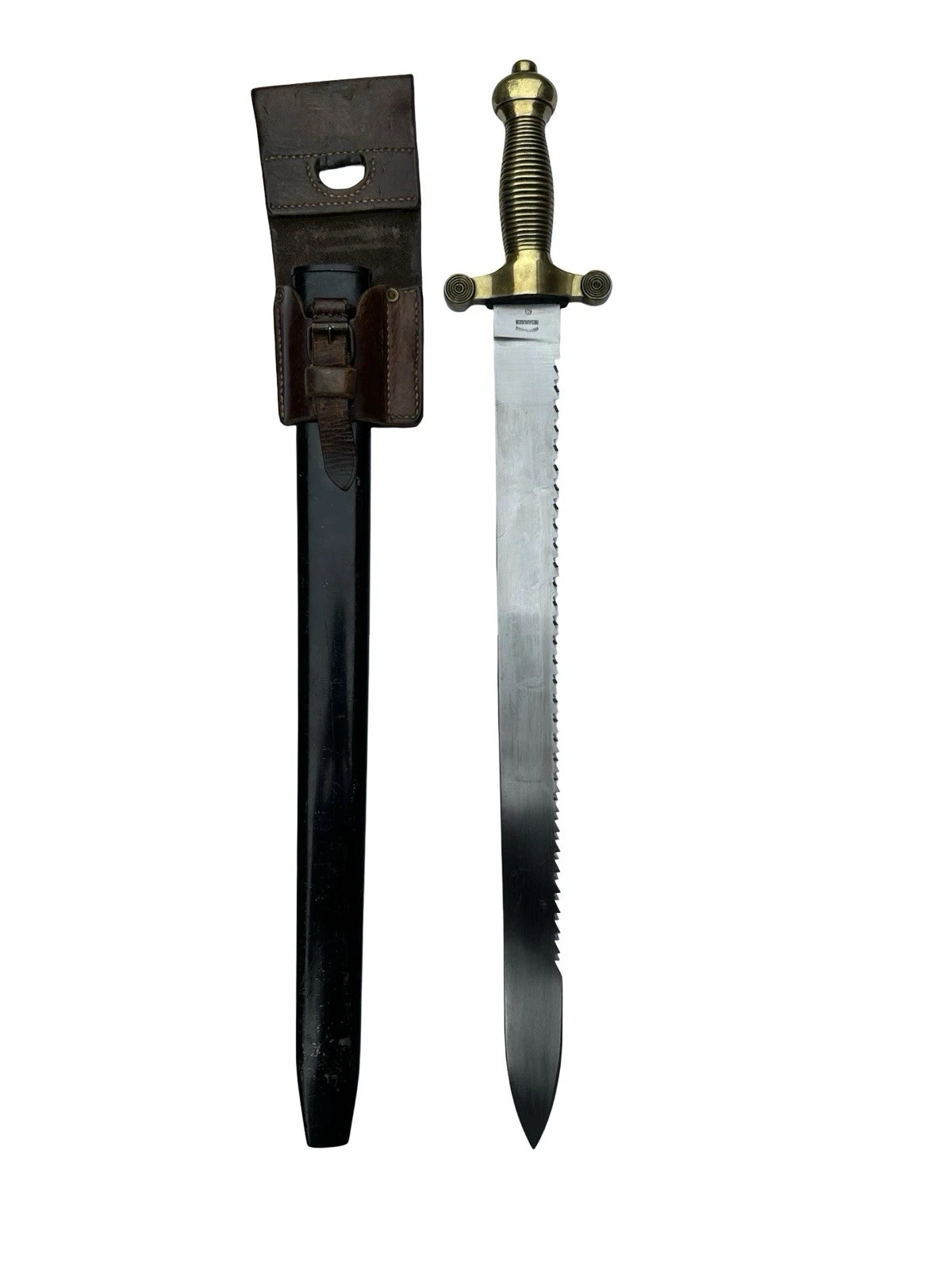 WW1 German Sawback Sword Fascine Knife - Swiss Made Waffenfabrik Pioneers M1842