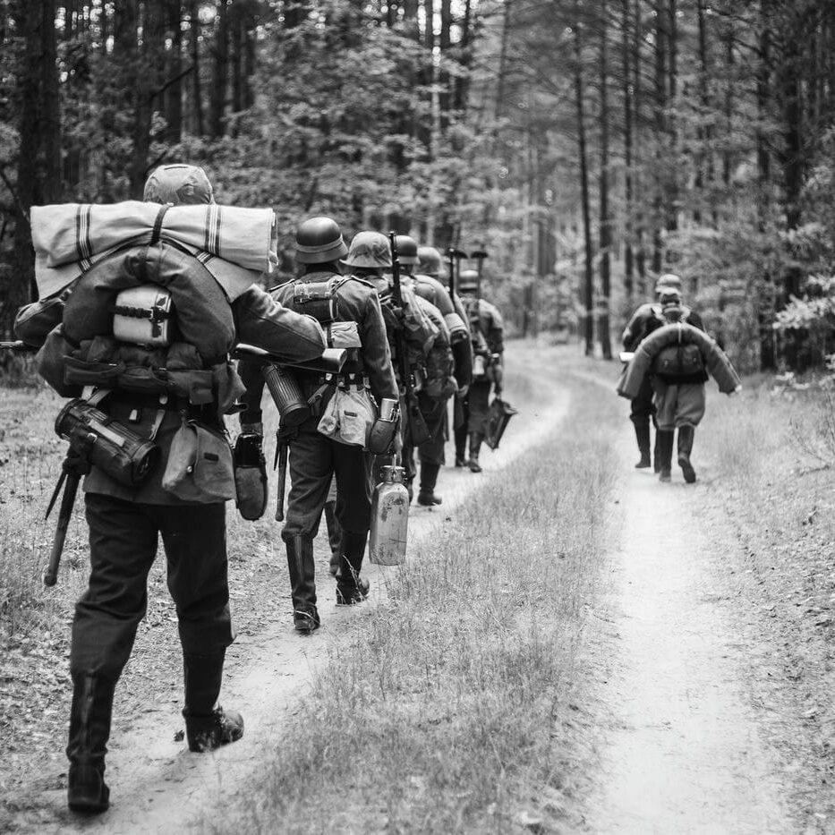 WW2 German Soldier Actors Marching